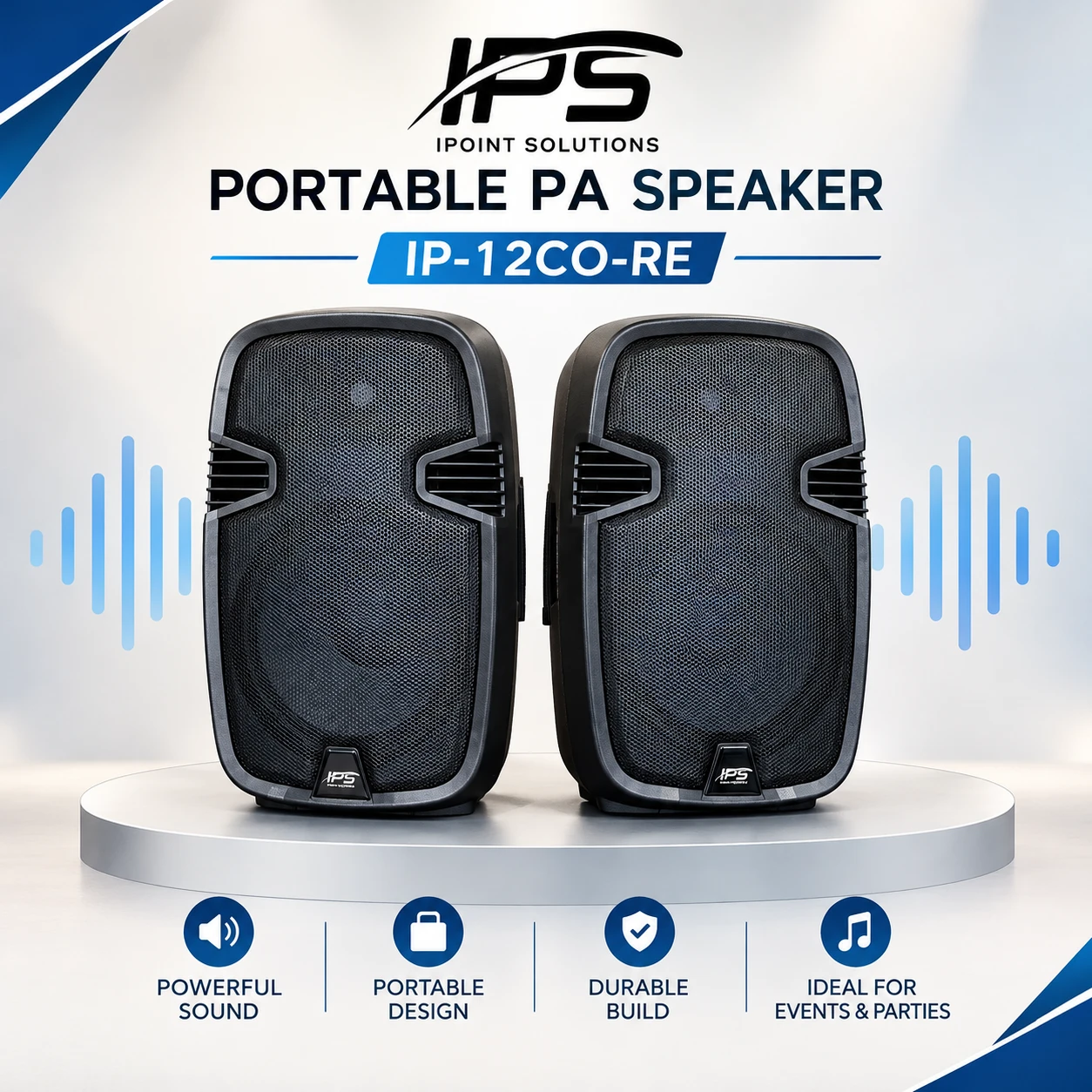 IPS IP-12CO-RE 12-Inch Powered PA Speaker