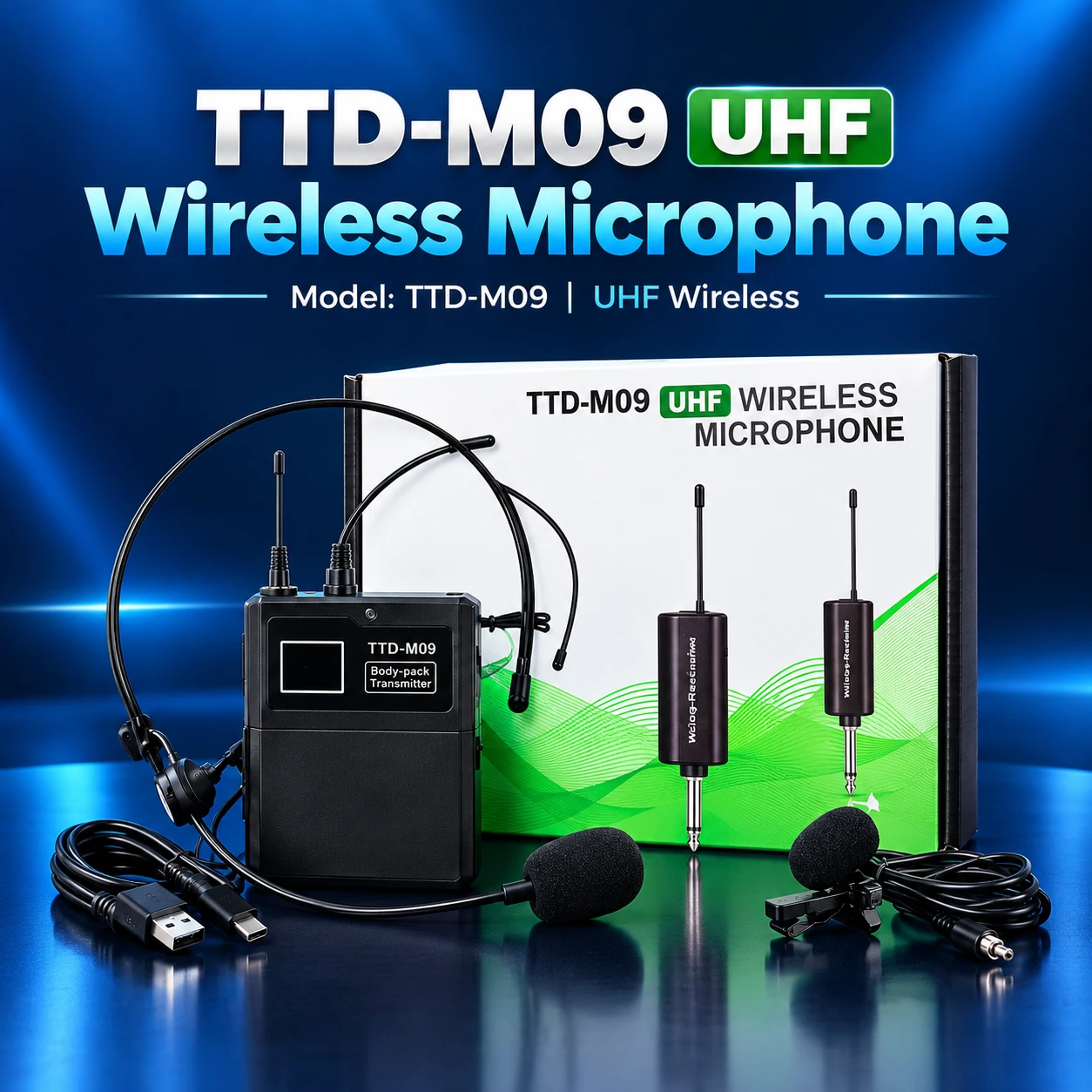 TTD-M09 UHF Wireless Microphone Kit