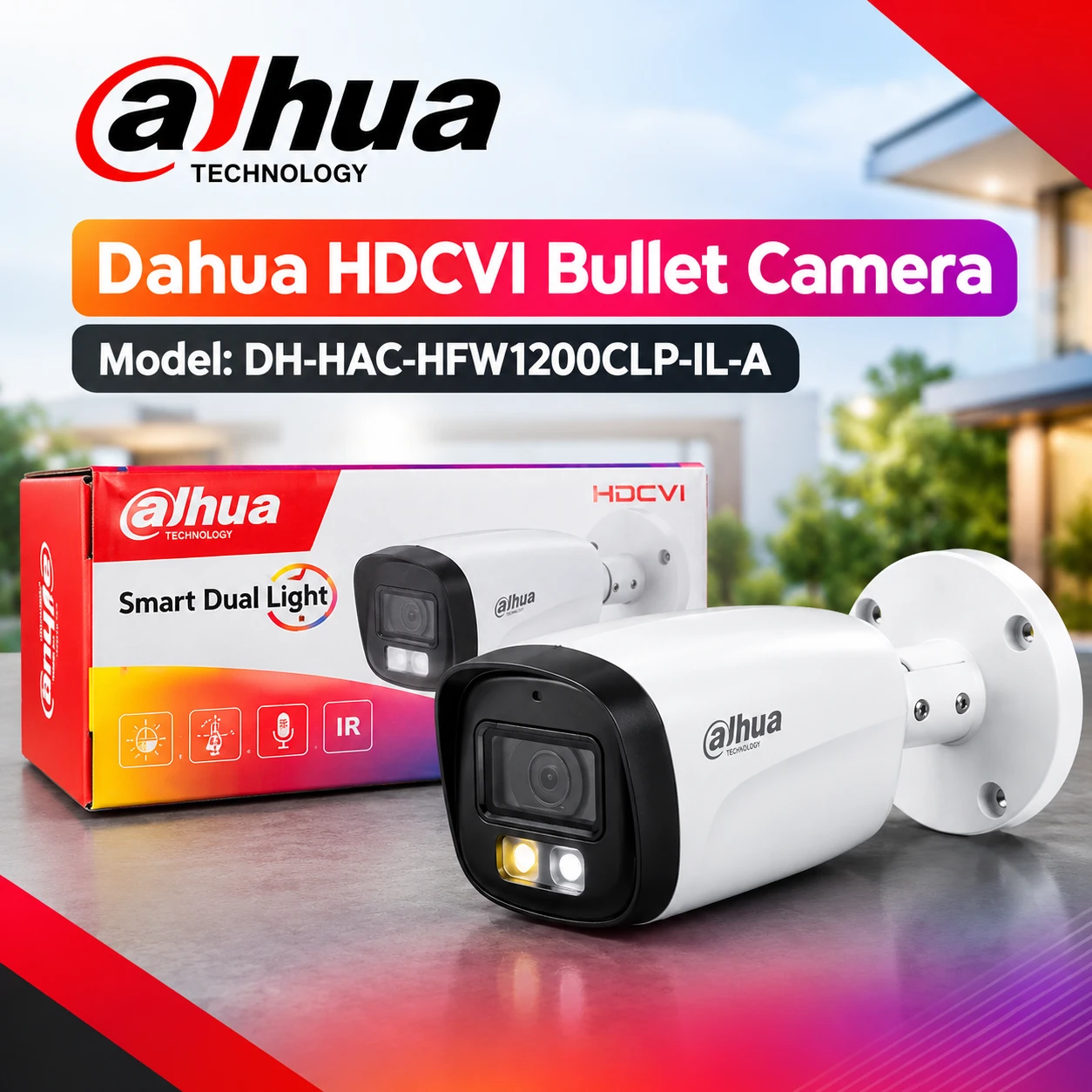 Dahua 2MP Smart Dual Light HDCVI Bullet Camera with Audio