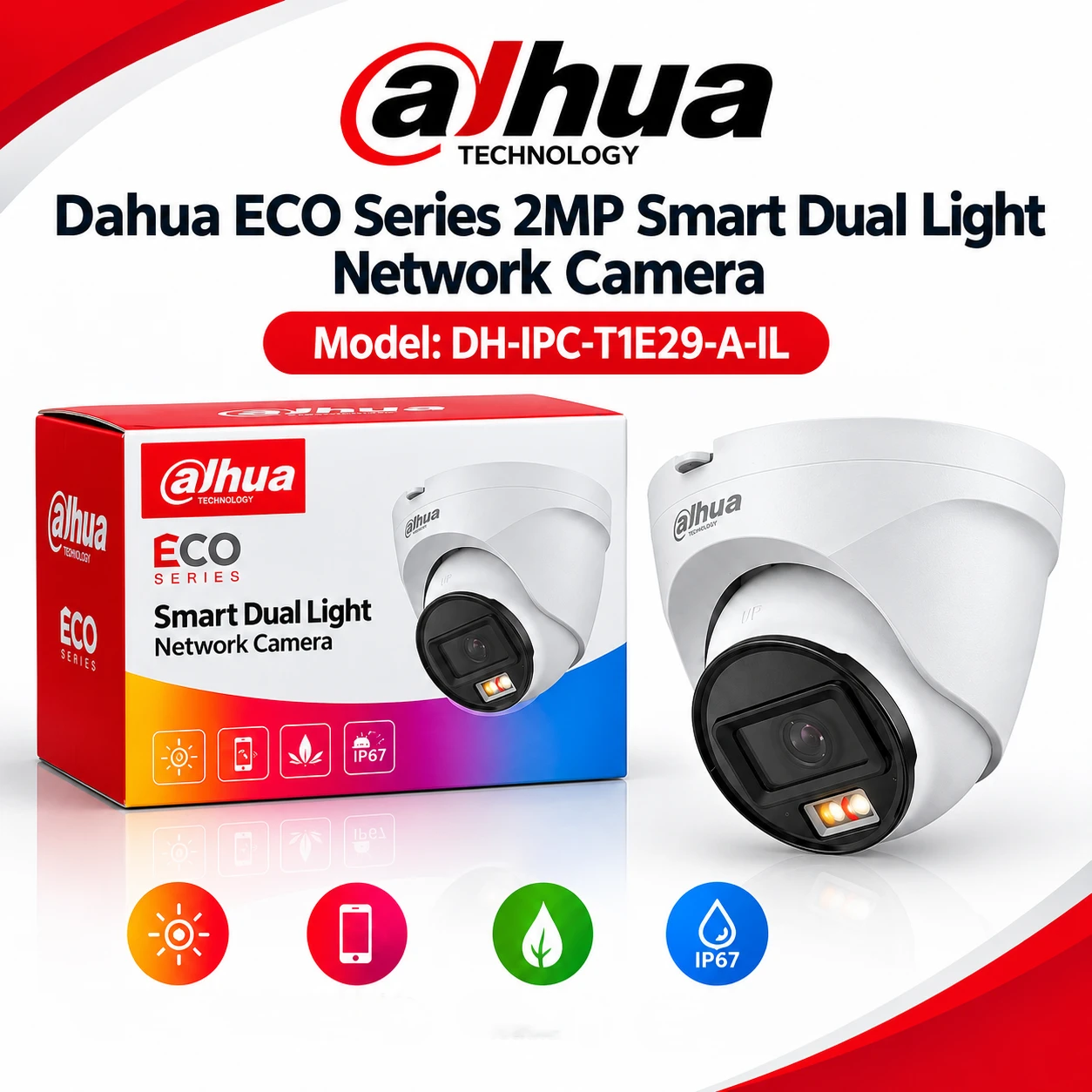Dahua 2MP Smart Dual Light IP Security Camera