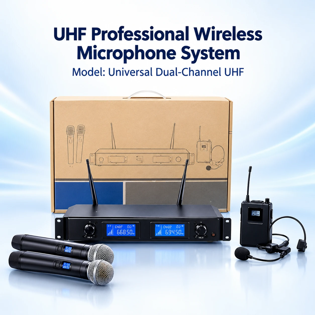 UHF Professional Wireless Microphone System