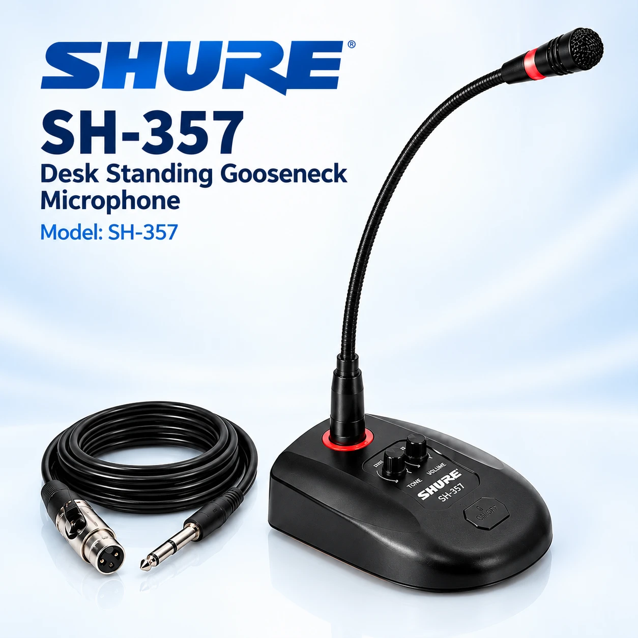 SHURE SH-357 Desk Standing Gooseneck Microphone