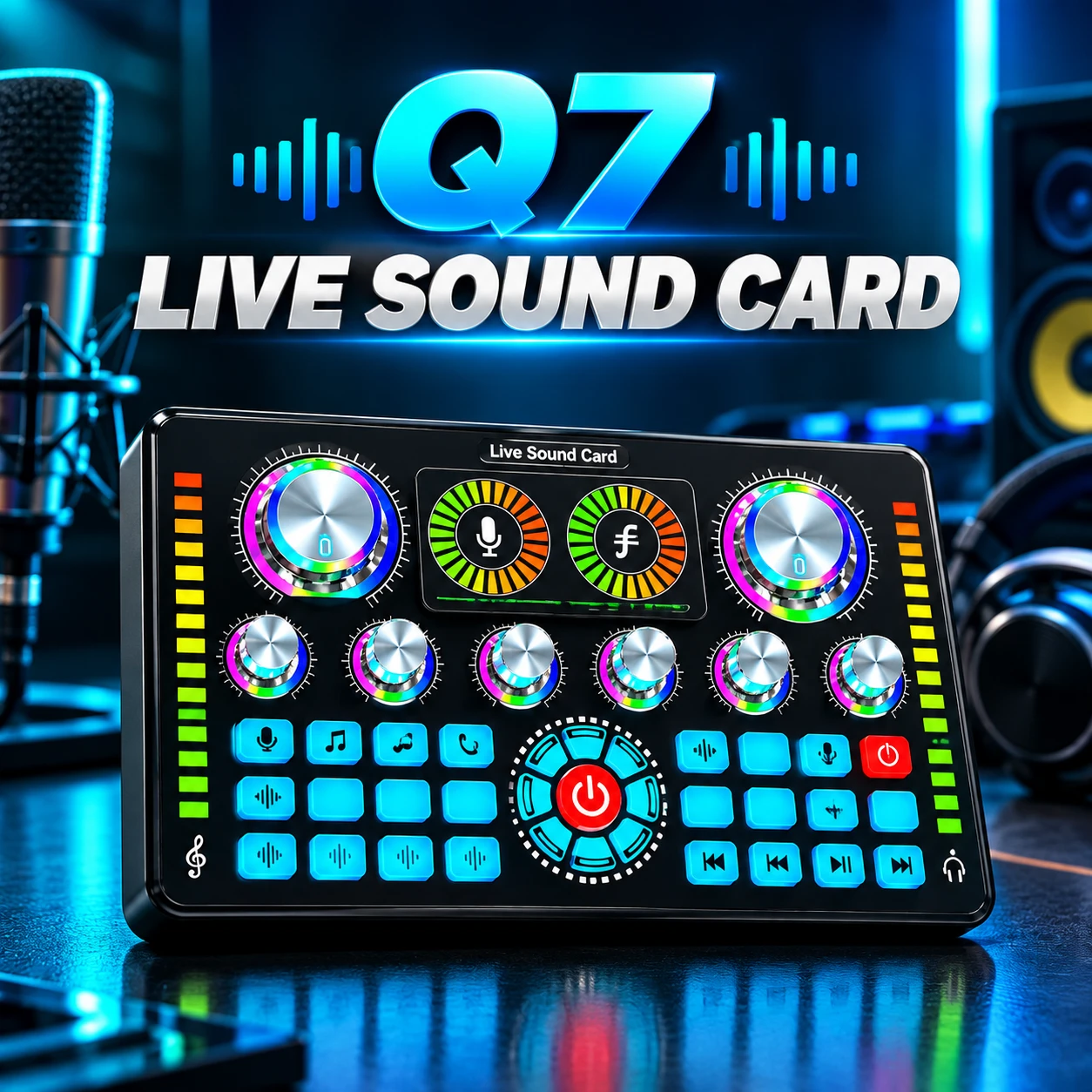 Q7 Live Sound Card Audio Mixer